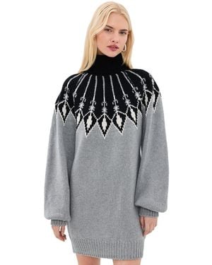 Ronny Kobo Nadia Fairisle Mini Dress - Black