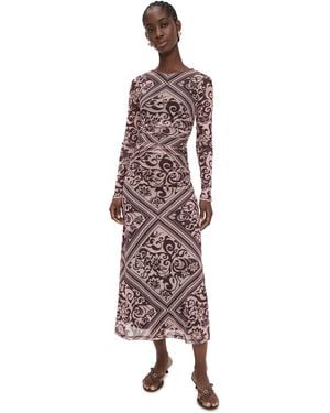 MINKPINK Lumi Mesh Midi Dress - Brown