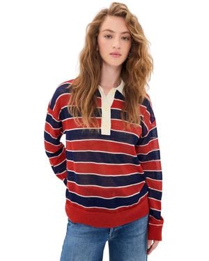 Mother The Biggie Raquette Knit Tee - Red