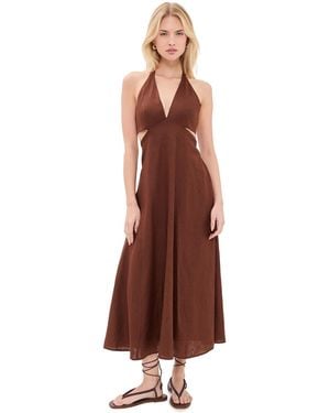 A.L.C. A. L.C. Evelena Linen Maxi Dress - Brown