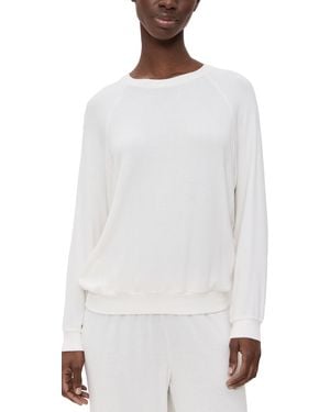 Eberjey Cozy Time Crew Neck Pullover - White