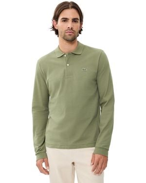 Lacoste Original Long Sleeve Cotton Pique Polo - Green
