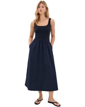 PERFECTWHITETEE Fabiola Cotton Poplin Sleeveless Dress - Blue
