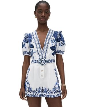 FARM Rio Summer Fruit Scarf Romper - Blue