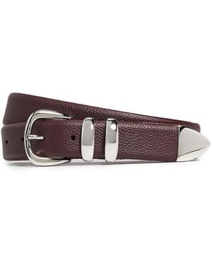 Anderson's Narrow Soft Grained Calf Leather Belt - Black