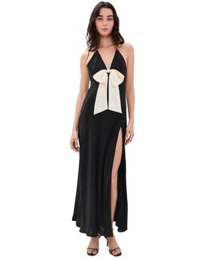 Bardot Lavina Bow Halter Dress - Black