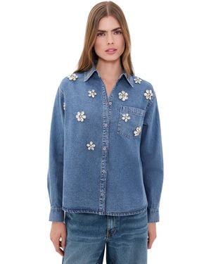 Essentiel Antwerp Konnection Rhinestone Shirt - Blue