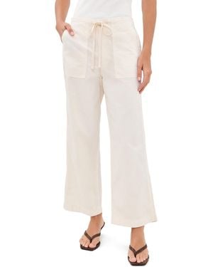 AMO Easy Drawstring Slouch Crop Pants - White