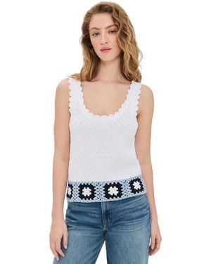 Splendid Sonia Crochet Sweater Tank - Blue