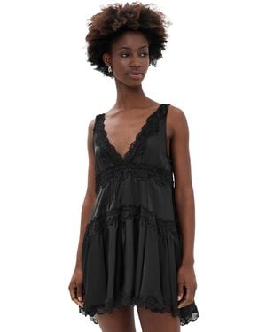 Free People This Groove Mini Slip Dress - Black