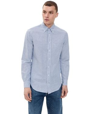 Gitman Vintage Striped Linen Shirt - Blue
