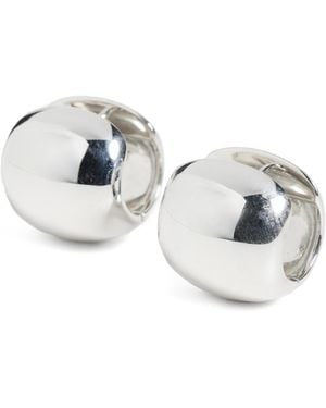 Annika Inez Large Cigar Band Hoops - Metallic