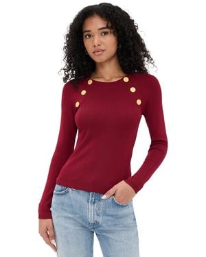 L'Agence Gretchen Button Pullover - Red