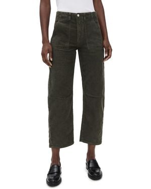 Le Jean Corduroy Utility Soft Barrel Jeans - Black