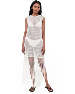 Ganni Shiny Pointelle Fringe Dress - Multicolor