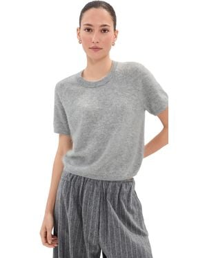 Le Bos Rosa Short Sleeve Cashmere Sweater - Gray