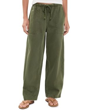 Madewell Pull-On Barrel-Leg Utility Pants - Green