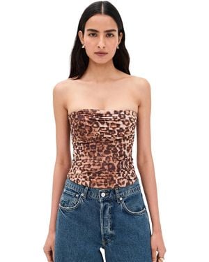 Aje. Sunbeam Ruched Bustier - Blue