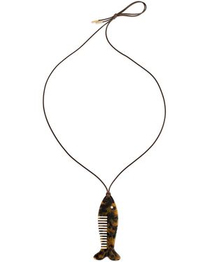 Eliou Trout Comb Necklace - Brown