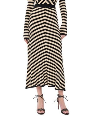 Zimmermann Valiant Deco Stripe Midi Skirt - Black