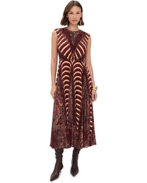 Ulla Johnson Violeta Pleated Sleeveless Midi Dress - Multicolour