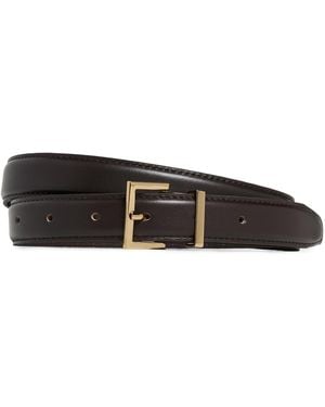 FRAME The Leather Square Buckle Belt - Black