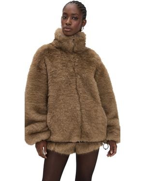 MSGM Faux Fur Jacket - Brown