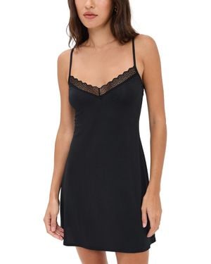Stripe & Stare Zig Zag Lace Slip Dress - Black