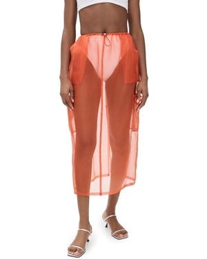 Fe Noel Organza Cargo Skirt - Orange