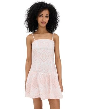 Endless Rose Eyelet Drop Waist Mini Dress - Pink