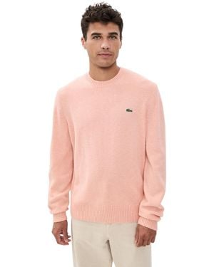 Lacoste Crew Neck Wool Sweater - Pink