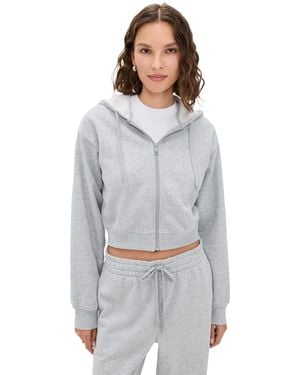 Beyond Yoga Luxefleece Zip Up Hoodie - Grey