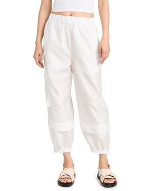Tibi Crispy Nylon Pull On Sweatpants - White