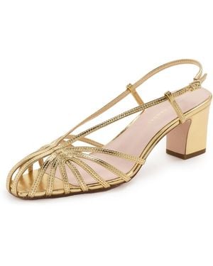 Loeffler Randall Priscilla Lattice Slingback Heeled Sandals - Metallic