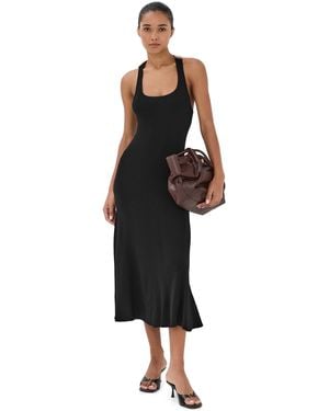 Monse Leather Racerback Midi Dress - Black