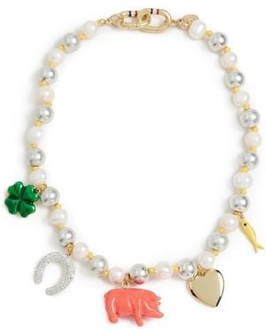 Clare V. Bonne Chance Necklace - White
