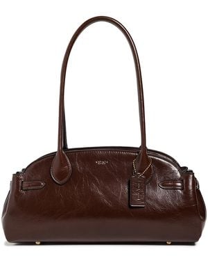COACH Glazed Leather Empire Carryall Bag 34 - Brown