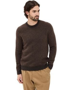 Taylor Stitch Eddy Herringbone Crewneck Sweater - Brown