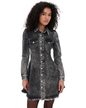 Marques'Almeida Acid Wash Denim Dress - Black