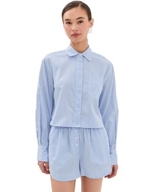 Jonathan Simkhai Renata Cropped Shirt - Blue