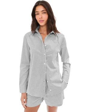 Le Bos Kali Tie Back Button Down - Gray