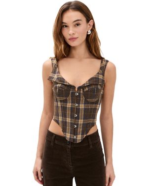 GUIZIO Chamonix Tartan Corset - Black