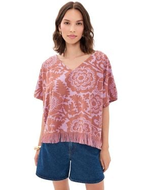 Essentiel Antwerp Jorlando Towel Jersey V Top - Red