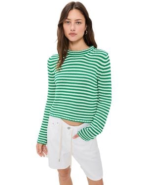 La Ligne Mini Marina Sweater Fine Stripe - Green