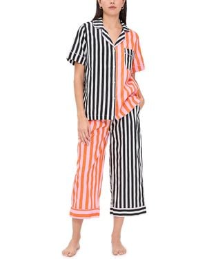 Printfresh Short Sleeve Cropped Pyjama Set - Red