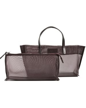 STAUD Christos Mini Mesh Tote - Brown