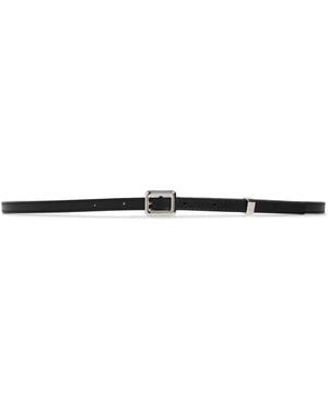 Courreges Square 10Mm Leather Belt - Black