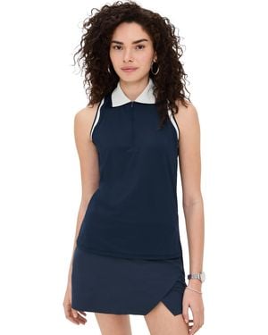 Rhone Prize Sleeveless Zip Polo - Blue