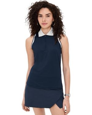 Rhone Prize Sleeveless Zip Polo - Blue