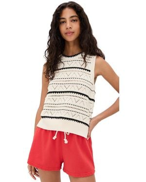 Varley Athena Pointelle Knit Vest - Red